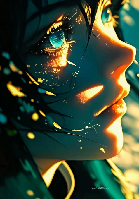 光影特效少女·赛博炫光风 壁纸（ZENLESSACE风格）