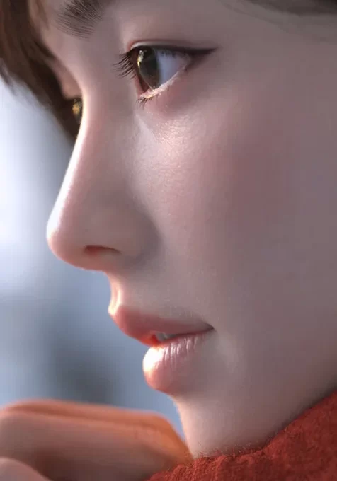 冬季戴围巾的清纯美女头像近照壁纸、无暇完美皮肤吹弹可破！