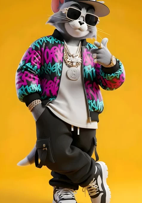 汤姆猫·嘻哈潮流风 动漫《猫和老鼠》帅气手机壁纸