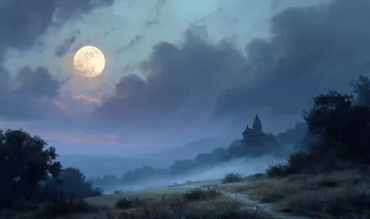 月夜雾霭古堡·暗黑神秘风 山野秘境氛围感拉满