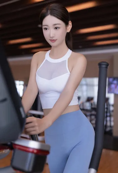 身材姣好的健身房美女唐安琪紧身运动衣运动写真图片