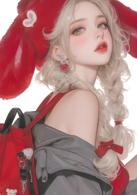 金发双麻花辫少女·唯美写实风原创插画 高人气手机竖屏壁纸