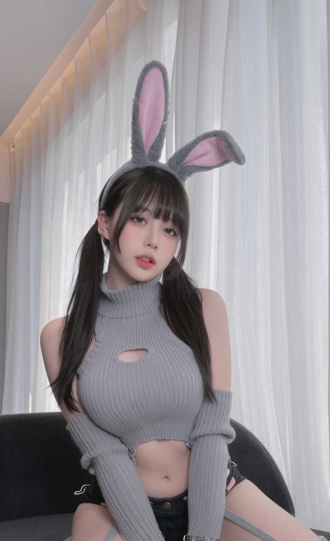 双马尾兔耳少女·二次元萌系 甜美元气手机壁纸推荐-iPhone17-1
