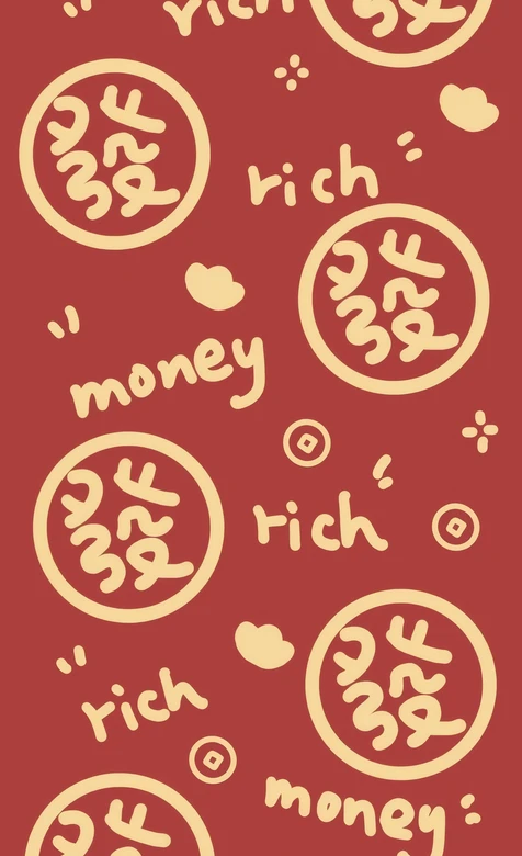 喜庆财运發字rich money主题壁纸 好运暴富壁纸-iPhone17-1