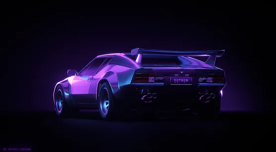 复古跑车·赛博霓虹风（Outrun主题）宽屏电脑壁纸-iPhone17-1