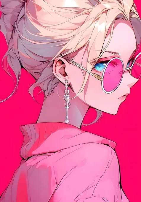 金发潮流少女·二次元插画风 甜酷时尚手机壁纸