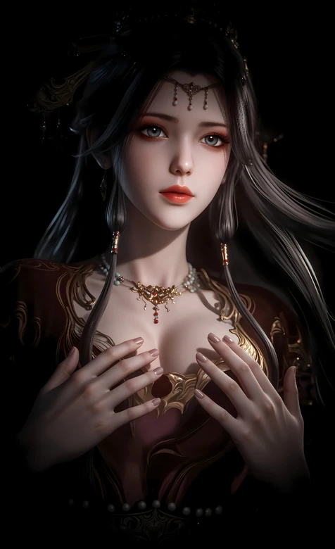 热门国漫《牧神记》美女角色·灵毓秀·金饰国风唯美古风手机壁纸-iPhone17-1