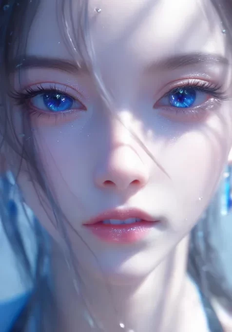 水漾灵动少女·水珠发丝灵动·唯美写实动态手机壁纸