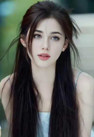 清新长发美女户外写真 柔美气质美女壁纸