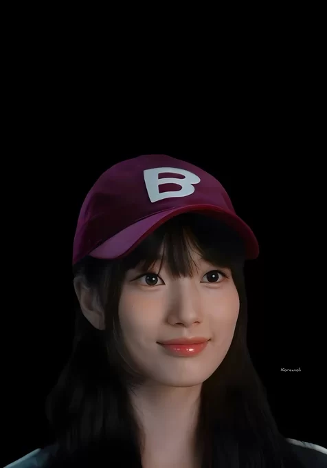 裴秀智·酒红B字帽 写实风高质感人像壁纸