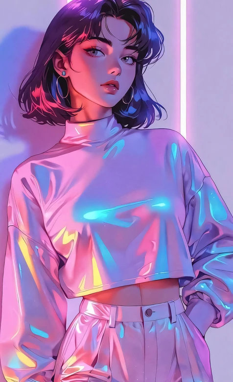 赛博朋克霓虹二次元人物 潮流炫酷手机壁纸-iPhone17-1