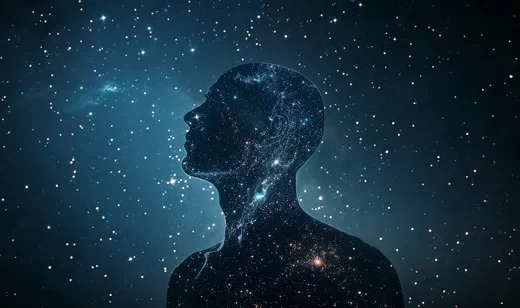 宇宙的沉思，人与宇宙创意幻想电脑壁纸图片