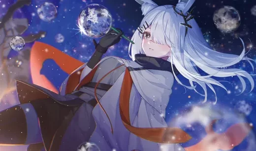 霜星壁纸，游戏《明日方舟》角色霜星长发飘逸动漫壁纸图片