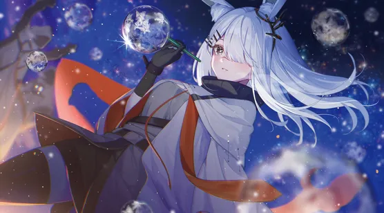 霜星壁纸，游戏《明日方舟》角色霜星长发飘逸动漫壁纸图片-iPhone17-1