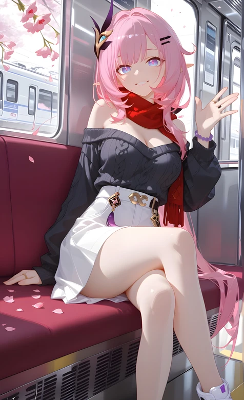 二次元粉发少女·地铁樱花 日系唯美手机壁纸推荐-iPhone17-1