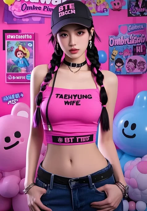 双麻花辫少女·TAEHYUNG WIFE穿搭 Kawaii甜酷风手机
