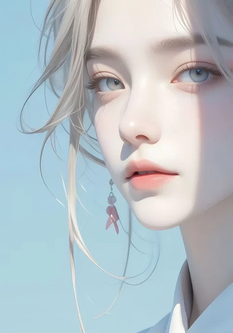 银发少女·唯美写实原创CG 清新治愈竖屏壁纸