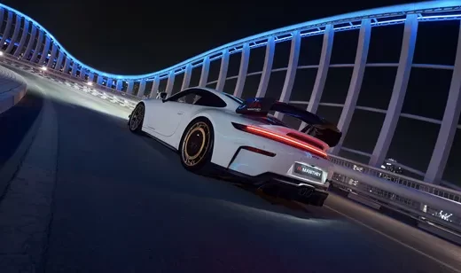 保时捷Manthey改装跑车·科技夜景·宽屏车机壁纸