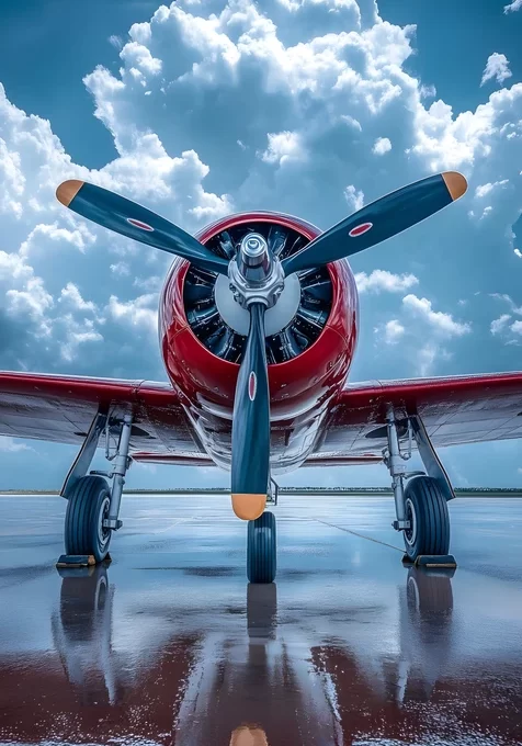复古飞机引擎特写·写实风 高质感航空壁纸