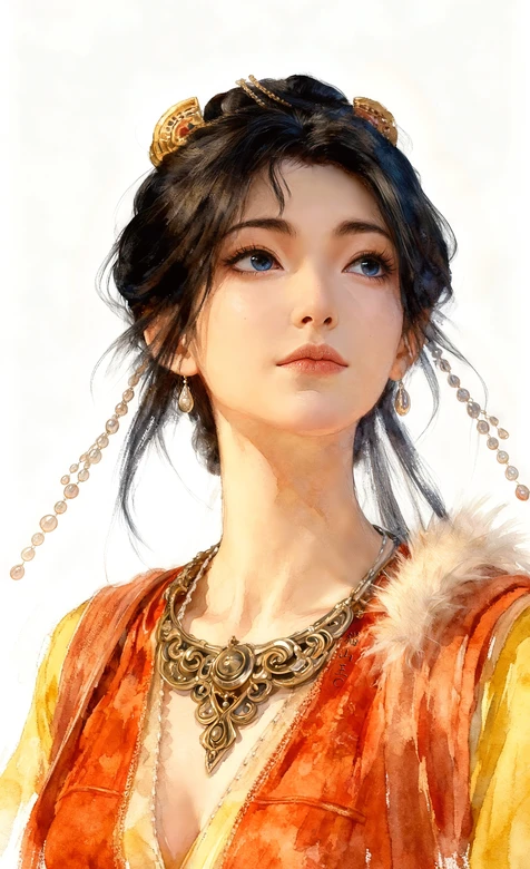 古风华贵女子·慕沛灵·国风唯美水彩风 高画质古风壁纸-iPhone17-1