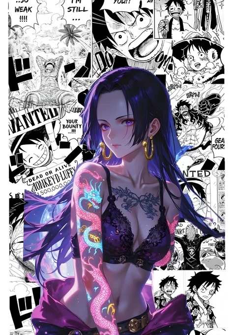 波雅·汉库克·龙纹魅惑 海贼王漫画分镜写实风手机壁纸