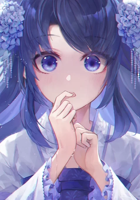 穿汉服的动漫古风美女插画手机壁纸下载