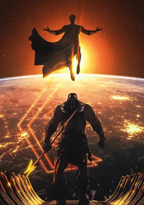 悬浮在星空，张开双臂的超人手机壁纸图片