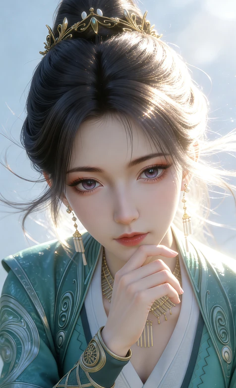 慕沛灵·绿衣金饰 唯美国漫游戏壁纸 古风手机壁纸-iPhone17-1