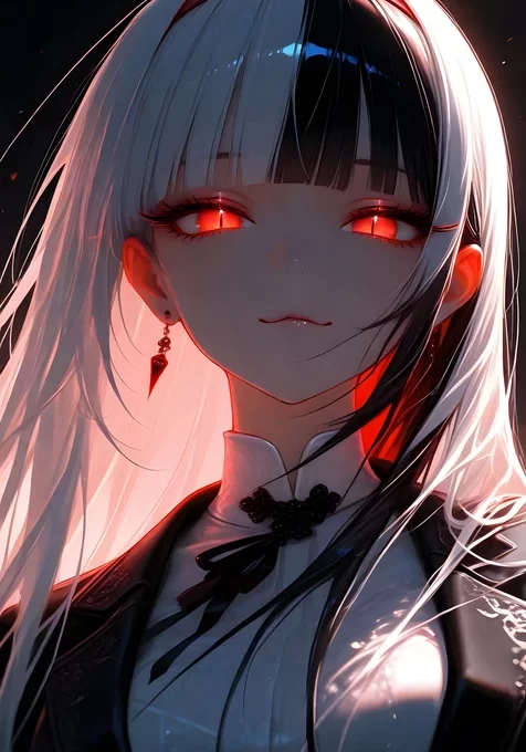 双色发红瞳少女·暗黑二次元风 高人气手机壁纸