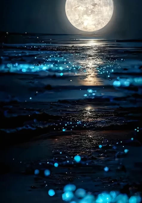 月夜海滩·蓝眼泪荧光海 唯美梦幻治愈风