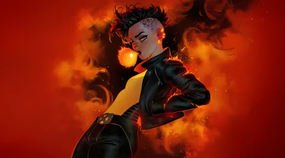 Jubilee·火焰操控 美漫插画风 X战警超燃角色壁纸-iPhone17-1