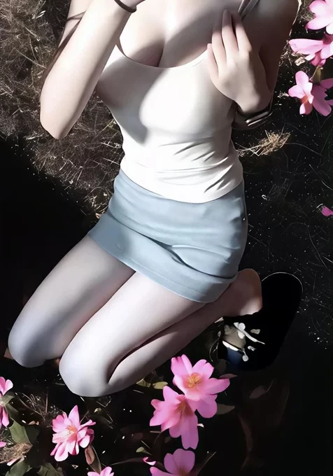 唯美写实虚拟少女·花丛光影·高清手机壁纸精选