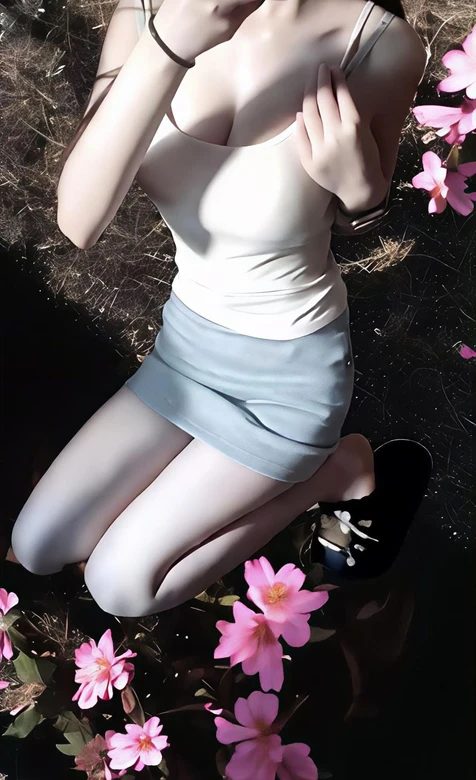 唯美写实虚拟少女·花丛光影·高清手机壁纸精选-iPhone17-1