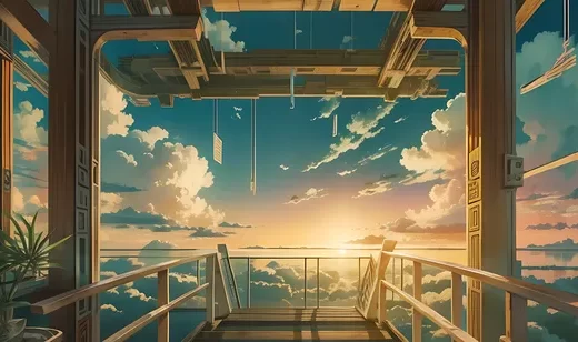 高空玻璃屋，远眺，空中美景桌面壁纸图片