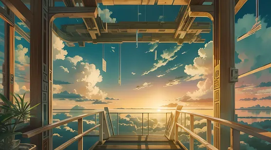 高空玻璃屋，远眺，空中美景桌面壁纸图片-iPhone17-1