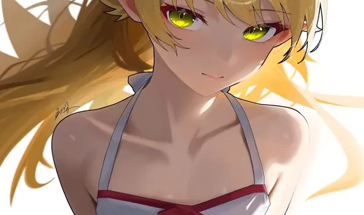 二次元金发马尾少女日系动漫壁纸