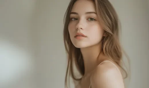 欧美金发美女高清侧颜肖像美图写真壁纸