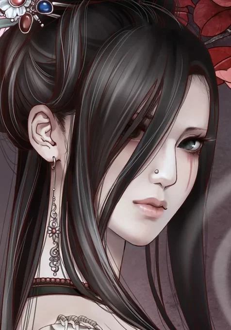 古装美女手绘手机图片