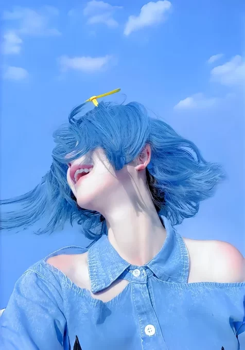 蓝天，蓝衣，蓝发 女生壁纸，让快乐成为生活的旋律，每个音符都跳跃着幸