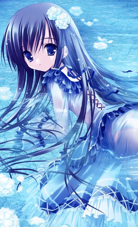泡在水中的动漫少女手机图片-iPhone17-1