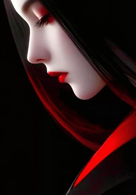 暗黑红妆 神秘冷艳美女超清手机壁纸