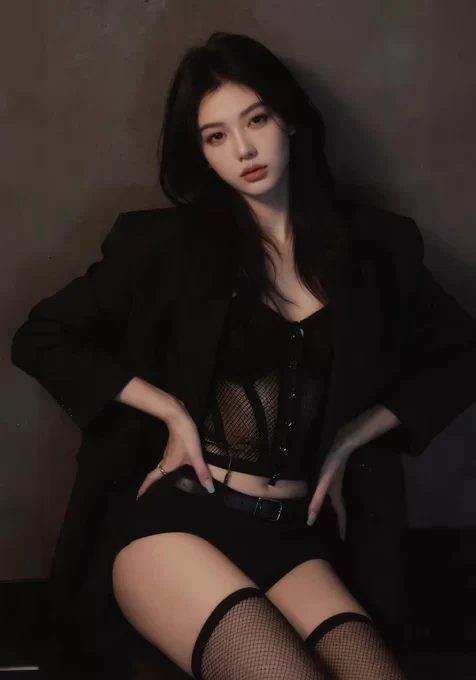 暗黑御姐风气质女性 小众艺术写真手机背景