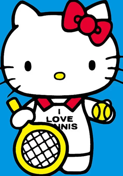 蓝色背景HELLO KITTY可爱手机壁纸
