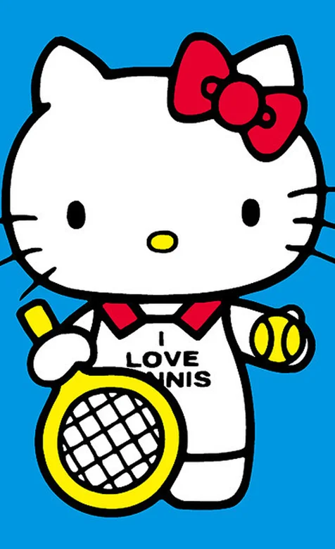 蓝色背景HELLO KITTY可爱手机壁纸-iPhone17-1