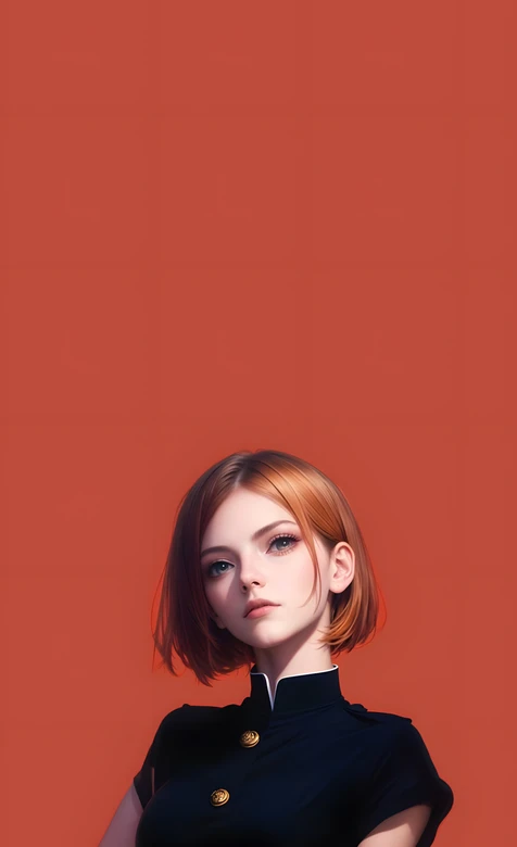 短发制服少女·写实简约风 高人气竖屏壁纸-iPhone17-1
