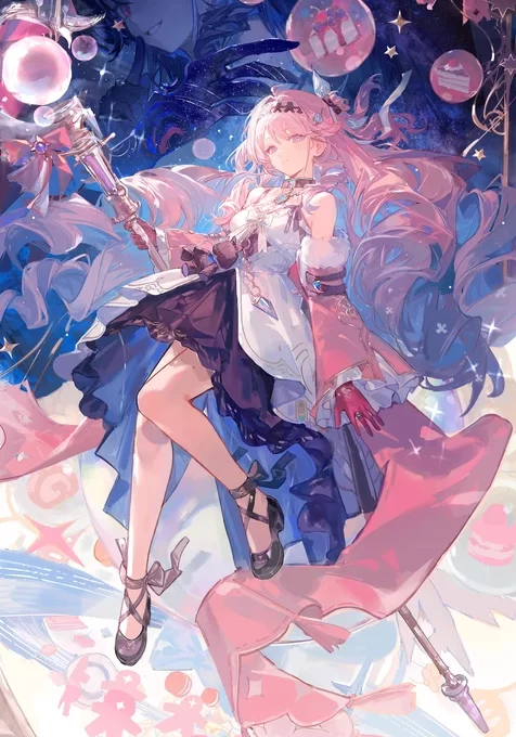 二次元粉发魔法少女·梦幻童话风 游戏角色壁纸高适配
