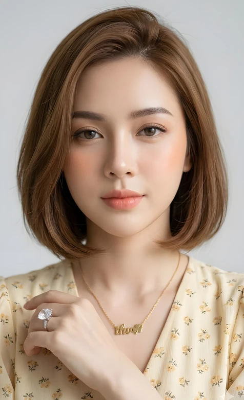 短发女生·清新碎花风 温柔系高赞女生壁纸-iPhone17-1