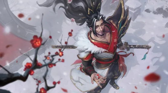 亚索·红梅落雪 国风武侠风 英雄联盟游戏壁纸-iPhone17-1