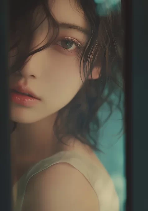 温柔是黑暗世界里永恒的光，高颜值精致脸庞AI动漫美女侧颜侧身手机壁纸