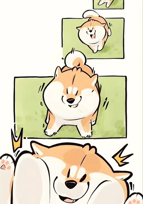 柴犬·萌趣奔扑 治愈国漫风 高热度萌宠壁纸
